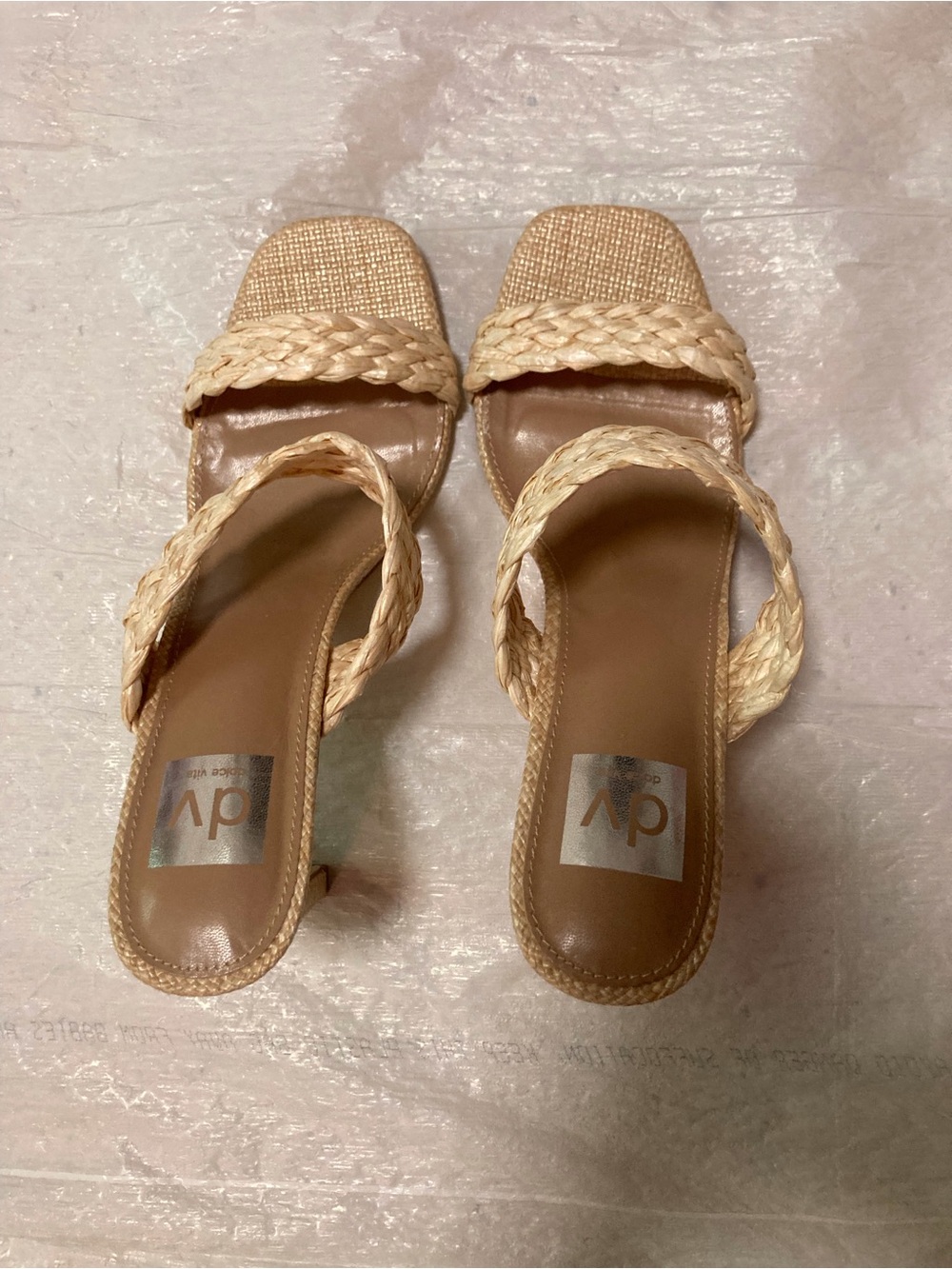 Dolce Vita Braided Slide Mules in Natural Beige